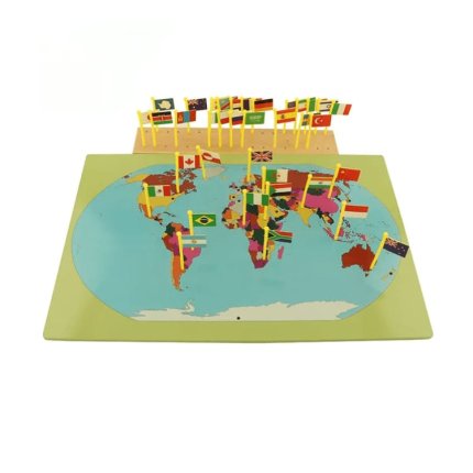 World map with flags