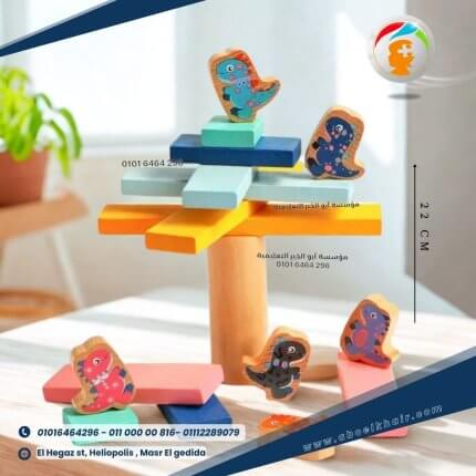 برج الديناصورات الخشب للتوازن